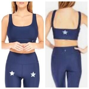 Electric Yoga Women's Star Light Star Bright Navy Sports Bra Athletic small